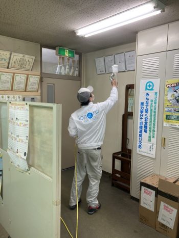 京都府宇治市の運送会社事務所にてイオニアミストプロの抗菌作業を行いました。